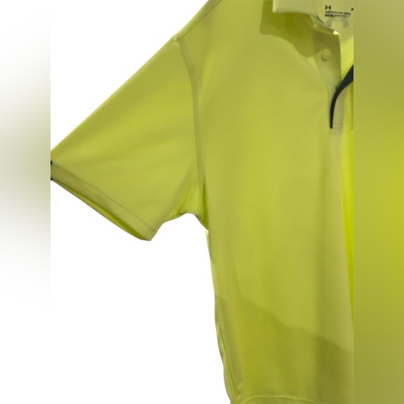 Under Armour Men’s Neon Yellow Polo Shirt Size M | Golf Tennis Activewear - Picture 5 of 10